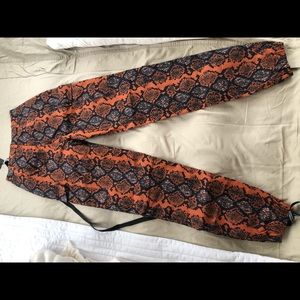 PLT Burnt Orange Snake Print Cargo Trouser